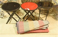 (3) Pier 1 style folding patio tables and (3)