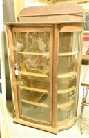 Antique Oak bow front china cabinet