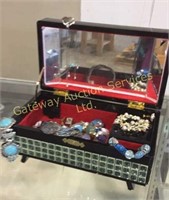 Beautiful jewelry box with jewelry