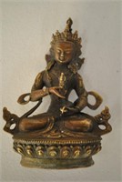 Antique Asian Brass Goddess Sculpture
