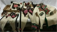 2 boxes wool ethnic costumes and pillow