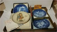 1970s and 80s Christmas plates and Hummels book