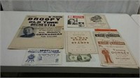 Vintage poster, newsletters and booklets