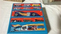 Hot Wheels cars and case