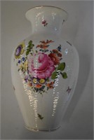 Herend Chantilly White Floral Vase 13" H