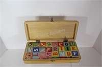 Vintage Block and Paper Set - ABC's in Wood Box