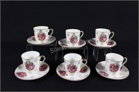 Victorian Set of Demitasse Cups & Saucers