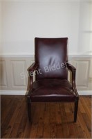Leather High Back Burgundy Chair