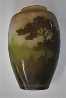 Emile Galle Scenic Cameo Glass Vase 8" H