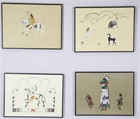 LOT OF FOUR NATIVE AMERICAN OFFSET LITHOGRAPHS