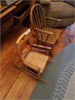 2 childs wood rocking chairs