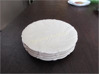 Four creamware plates