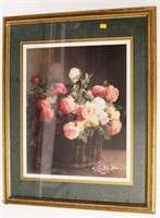 Floral Print in Ornate Frame