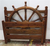 Ship's Wheel Wooden Child's Headboard