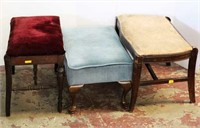 Lot of 3 Wooden Bench Style Seats