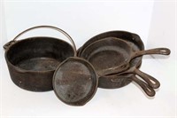 Lot of 5 Wagner's Cast Iron Cookware Pieces