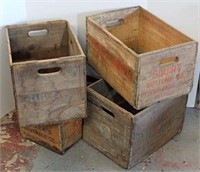 Lot of 4 Wooden Soda Crates