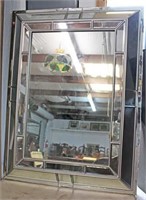 Large Mirror in Mirrored Metal Frame