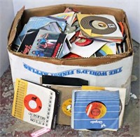 Box lot of Record Albums, Mostly 45s