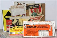 Lot of Advertising Signs and Sacks
