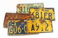Lot of 8 Vintage License Plates
