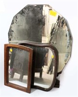 Lot of 3 Vanity Mirrors in Wood Frames