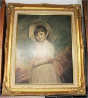 Victorian Era Child in Ornate Gilded Frame