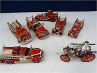 (7) Vintage Fire Trucks Models Collection