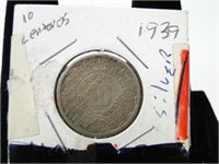 1939 Silver 10 Centavos