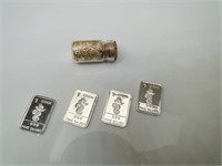 (4) Grams Fine Silver Bars & Jar of Gold Dust