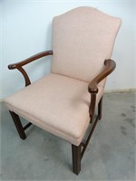Vintage Upholstered Queen Anne Accent Chair