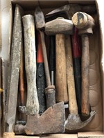 Hammers, sledge, hatchet, file