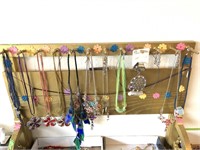 Glass necklaces, display