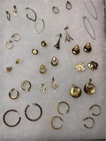 Goldtone stud earrings, some marked .925