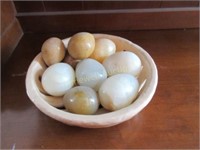 Bowl of marble eggs