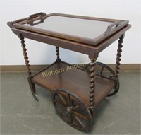 Antique Oak Tea Trolley/Serving Cart