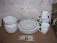 Dishes set with bowls and coffee cups