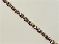S.Silver Bracelet with Natural Tanzanite (5ct)