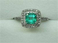 10kt. White Gold Natural Emerald (0.50ct) with