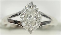 14kt. White Gold Diamond (0.37ct) Ring with 14