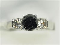 14kt. White Gold Black Diamond (1.04ct) Ring with