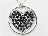 S. Silver "Hot Diamonds" Pendant in Heart Shaped