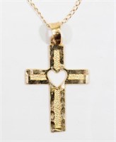 10kt. Cross your Heart Pendant with Chain. Retail
