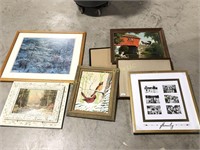 Lot of Seven Larger Pictures and Frames