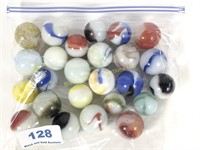 Lot of 25 Shooter Size Agate Marbles