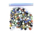 Lot of 100 Agate and Other Style Marbles