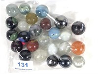 Lot of 25 Shooter Size Glass Marbles