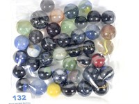 Lot of 41 Shooter Size Glass Marbles
