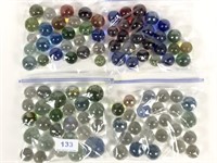 Lot of 100 Transparent Shooter Size Glass Marbles