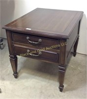 Wooden 2 drawer side table